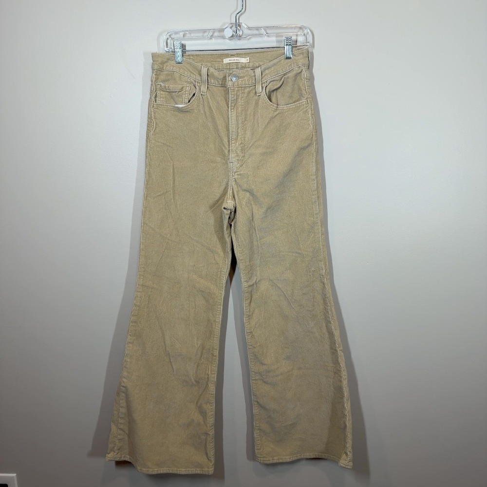 Levi's Ribcage Bell High Rise Corduroy Pants Tan Beige W31 L32 Wide Leg